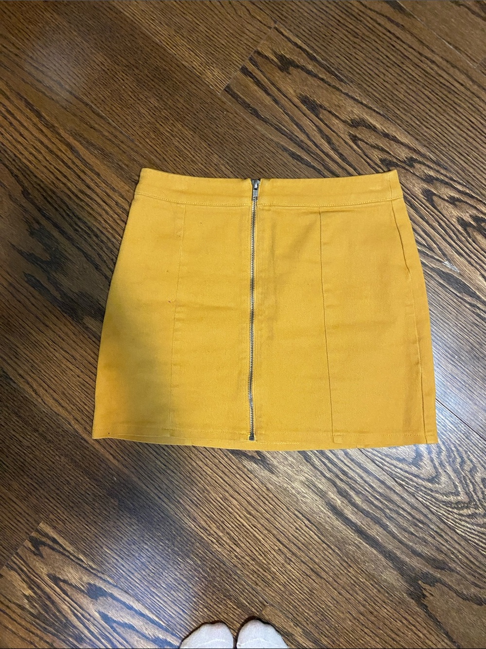 Forever 21 Mustard Yellow Front-Zip Mini Skirt